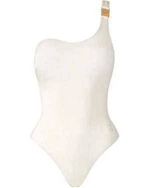 SOFIA ERHAN Embellished One-Shoulder Swimsuit - White
