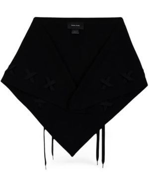 Simone Rocha Lace-Up Merino-Wool Scarf - Black