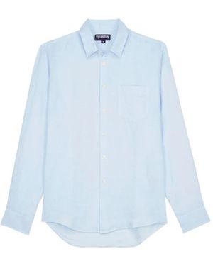 Vilebrequin Linen Chest-Pocket Shirt - Blue