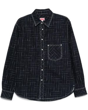 KENZO Geometrisch Gemustertes Hemd - Blau