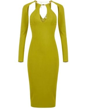 Elisabetta Franchi Robe À Logo - Vert