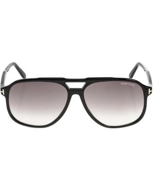 Tom Ford Raoul Geometric-Frame Sunglasses - Black