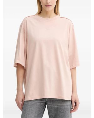 Gestuz Logo-Embroidered T-Shirt - Pink