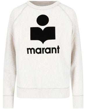 Isabel Marant Milliny Logo-Print Raglan-Sleeve Sweatshirt - White