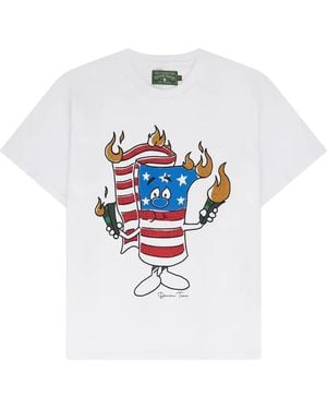 DENIM TEARS Firecracker Graphic-Print T-Shirt - White