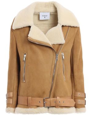 Dondup Shearling Belted Leather Jacket - Natural