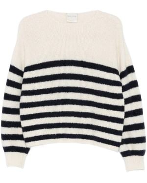 forte_forte Striped Sweater - White