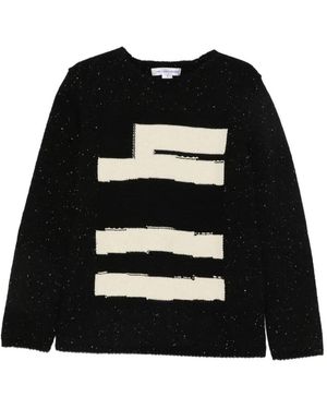 Comme des Garçons Intarsia-Knit Flecked Sweater - Black