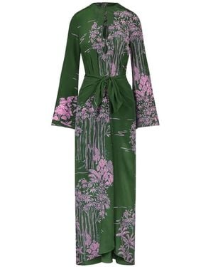 Johanna Ortiz Modern Landscape Silk Dress - Green