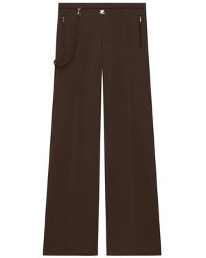 Courreges Pantalon De Jogging À Détail De Bretelles - Marron