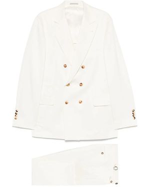 Brunello Cucinelli Double-Breasted Suit - White