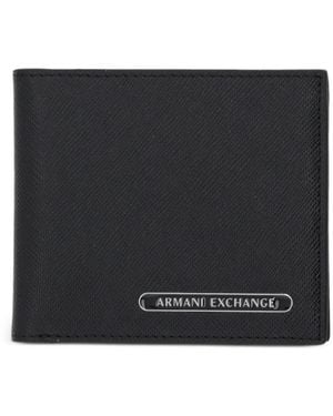 ARMANI EXCHANGE Logo-Plaque Wallet - Black