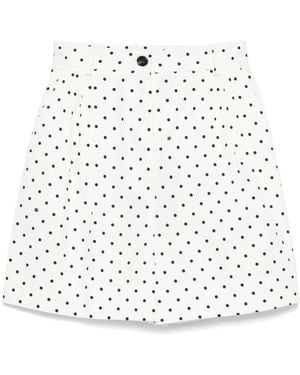 Dolce & Gabbana Polka Dot Print Cotton Shorts - White