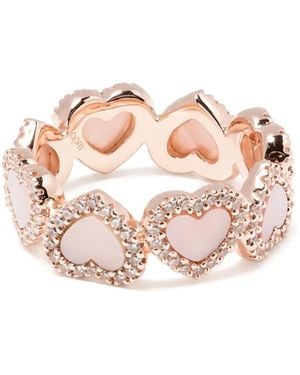 Apm Monaco Heart-Motif Band Ring - Pink