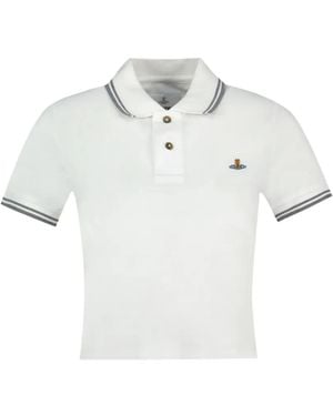 Vivienne Westwood Orb-Embroidered Short-Sleeve Polo Shirt - White