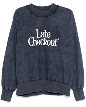 Stain Shade Embroidered Sweatshirt - Blue