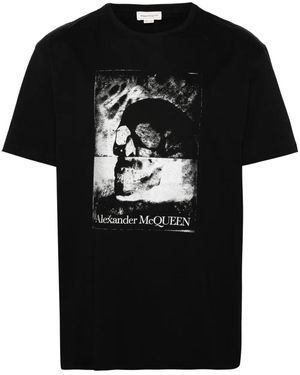 McQueen スカルプリント Tシャツ - ブラック