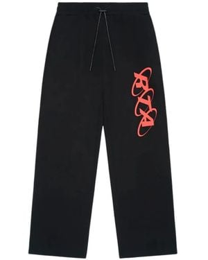 RTA Cameron Logo-Print Track Pants - Black