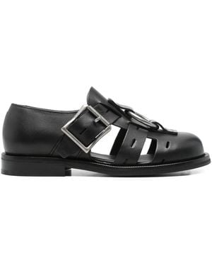 Martine Rose Bondage Belt Leather Sandals - Black