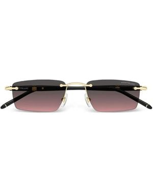 Montblanc Rimless Rectangle-Frame Sunglasses - Metallic