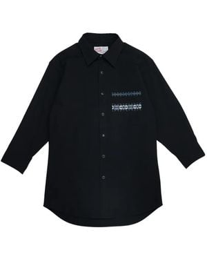 Oscar Ouyang Camisa Con Bolsillo Bordado - Negro