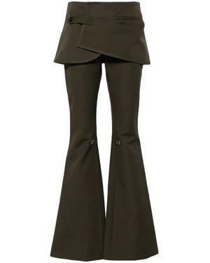 Courreges Cotton Bootcut Pants - Black