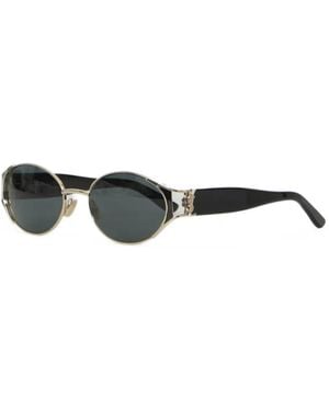 Saint Laurent Sl M919 Cassandre-Detail Round-Frame Sunglasses - Metallic