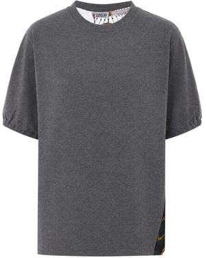 Essentiel Antwerp Graphic-Print Paneled T-Shirt - Gray