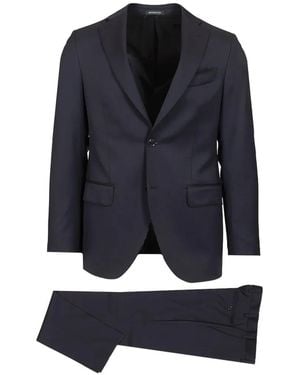 Al Duca d'Aosta Single-Breasted Wool Suit - Blue