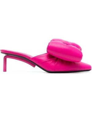 Off-White c/o Virgil Abloh Allen Padded-Bow Leather Mules - Pink