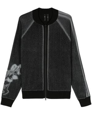 Y-3 Cárdigan de canalé GFX - Negro