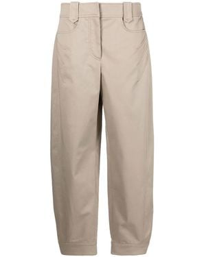 Alberta Ferretti High-Waisted Cropped Pants - Natural