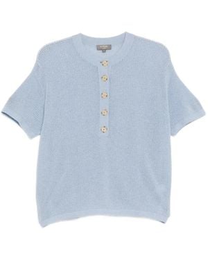 N.Peal Cashmere Haut À Coutures Apparentes - Bleu
