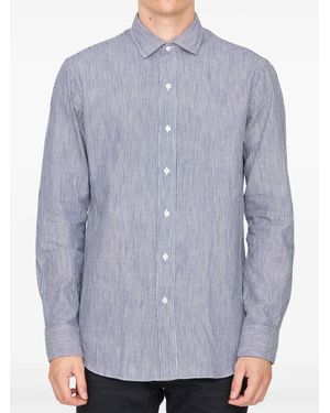 Salvatore Piccolo Chemise En Coton À Rayures - Bleu