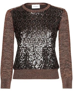 Ferragamo Sequin-Embellished Crew Neck Jumper - Black