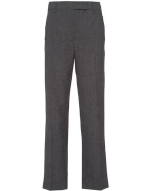 Prada Zip-Pocket Wool Trousers - Grey