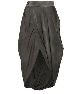 Uma Wang Falda de seda - Gris