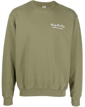 Sporty & Rich Sweat En Coton À Logo Imprimé - Vert