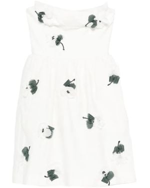 ShuShu/Tong Floral Ruffle Mini Dress - White