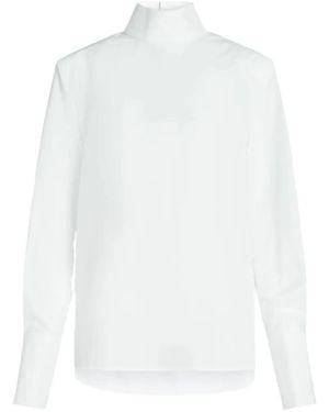 KARL LAGERFELD High-Neck Blouse - White