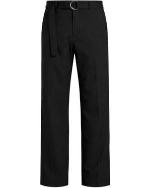 PT Torino Belted Straight-Leg Trousers - Black