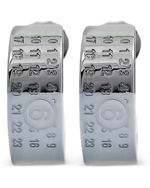 MM6 by Maison Margiela Engraved Open-Band Earrings - Grey