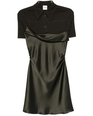 Nanushka Satin-paneled mini dress - Schwarz