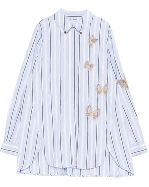 Dice Kayek Camisa Con Bordado De Mariposa - Blanco