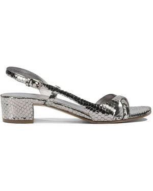 Roberto Del Carlo Snake-Effect Leather Sandals - White