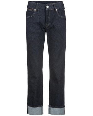 Herrlicher Marlies Turn-Up Straight-Leg Jeans - Blue