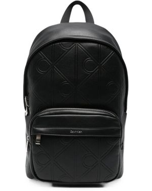 Calvin Klein Logo-Embossed Backpack - Black