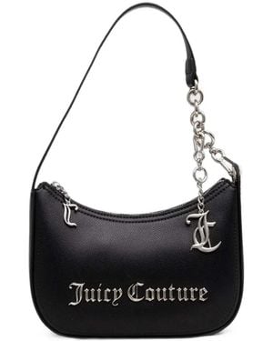 Juicy Couture Logo-Plaque Chain-Link Shoulder Bag - Black