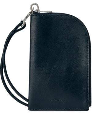 Rick Owens Zip-Around Leather Wallet - Blue