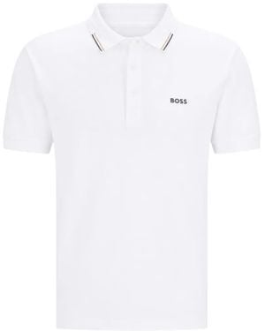 BOSS GREEN HUGO BOSS Short-Sleeve Polo Shirt - White